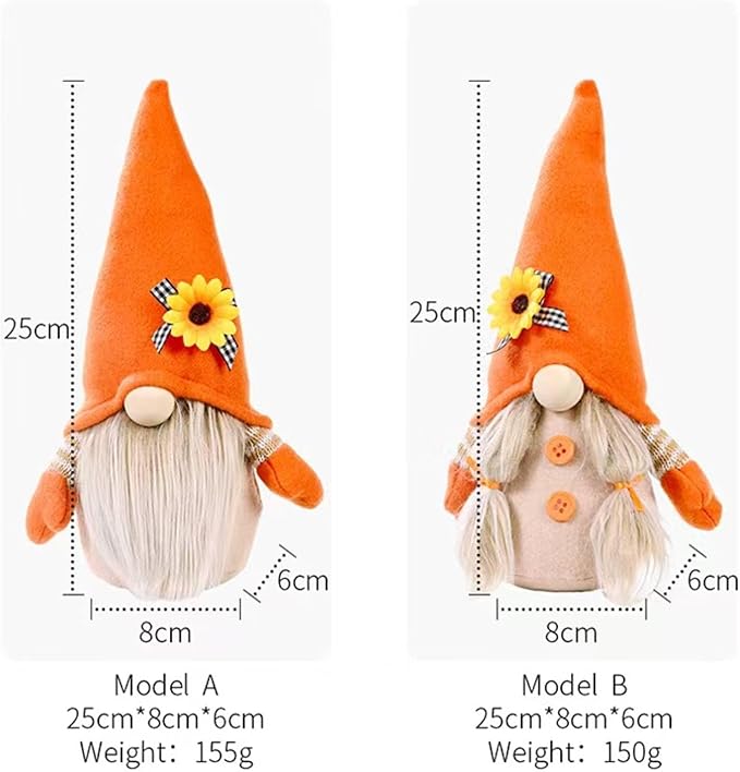 Fall Decoration for Home,Fall Decor Gnome Plush for Tiered Tray,Sunflower Plush Gnomes Autumn Gnomes Gifts Farmhouse Harvest Table Decoration,Thanksgiving Gnome Decor,Boy-Ruum Studio Home