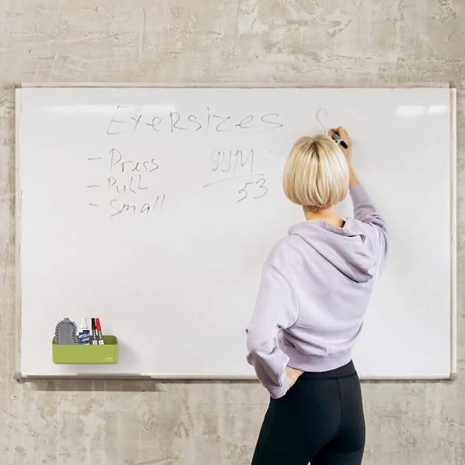 loukin Magnetic and Adhesive Marker Holder, Dry Erase Accessory Tray, Magnetic Storage Organizer for Whiteboard, Glass or Refrigerators (Green)-Ruum Studio Home