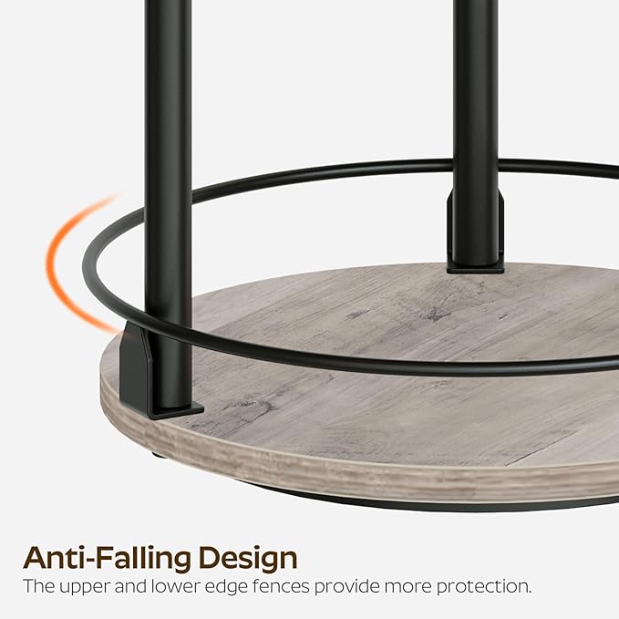 3-Tier Lazy Susan Organizer, Rotating Spice Rack, Spinning Organizer, Industrial Turntable Spice Rack Organizer for Cabinet, Kitchen Countertop, Greige and Black SR23BG-Ruum Studio Home