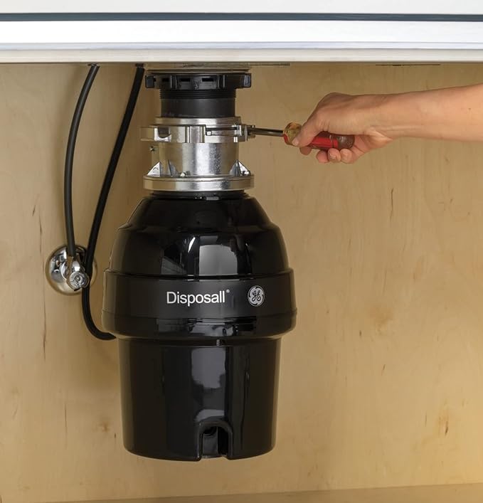 GE Disposall Batch Feed 3/4 Horsepower Motor Garbage Disposer, Good for Grinding: Vegetable Peels & Small Bones, Easy Install Kit, Non-Corded, Recommended for 2-4 Person Homes, GFB760N-Ruum Studio Home
