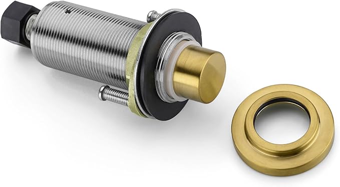 SinkTop Air Switch Kit (Long Full Brass Button) for Garbage Disposal, Cordless Champagne Bronze-Ruum Studio Home