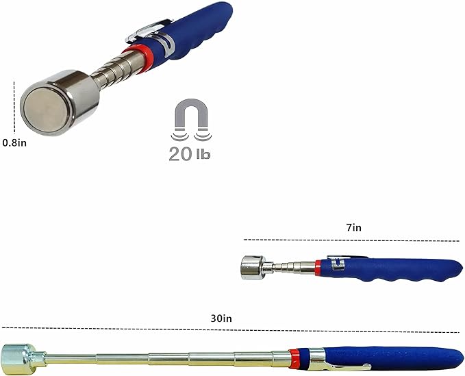 20lb Telescoping Magnetic Pick Up Tool Extendable 31" Telescopic Magnet Stick Useful for Hard-to-Reach,Sink Drains Mechanic Automotive Gifts for Men Women Husband Birthday Father's Day,(2PCS)-Ruum Studio Home