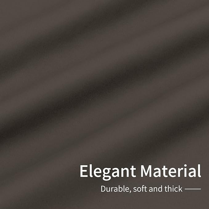Easy-Going Blackout Curtains for Bedroom, Solid Thermal Insulated Grommet and Noise Reduction Window Drapes, Room Darkening Curtains for Living Room, 2 Panels (42x95 in, Taupe)-Ruum Studio Home