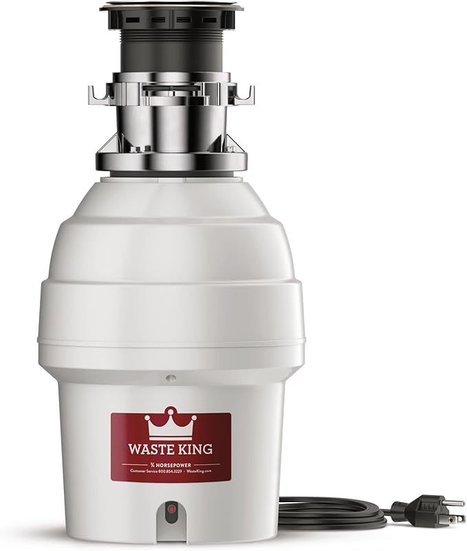 Waste King Batch Feed Garbage Disposal for Kitchen Sink with Power Cord, L-5000TC-Ruum Studio Home