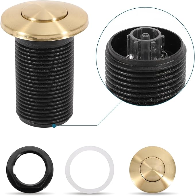 RQYEKDO Garbage Disposal Air Switch Kitchen Sink Top Long Stainless Steel Brushed Nickel Long 32mm/1.26 inch for Food and Waste Disposal On/Off Air Button Parts-Ruum Studio Home