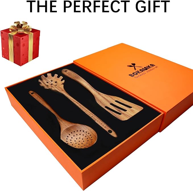 7-Piece Wooden Cooking Utensil Set - Teak Spatula and Spoons for Kitchen-Ruum Studio Home