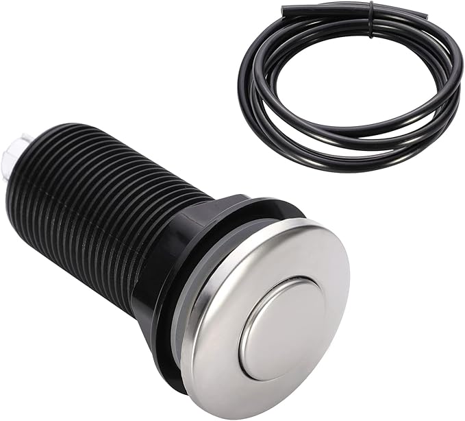RQYEKDO Garbage Disposal Air Switch Kitchen Sink Top Long Stainless Steel Polished Nickel Long 2.5" for Food and Waste Disposal On/Off Air Button Parts Polished-Ruum Studio Home