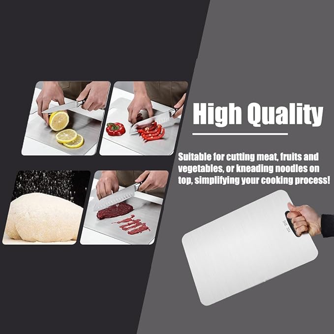 Titanium Cutting Boards for Kitchen - 100% Pure Titanium Cutting Board - Double Sided Food Grade Quality Cutting Boards - Easy to Clean and Store (12"L x 9"W)-Ruum Studio Home