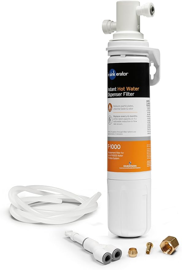 InSinkErator HOT250 Instant Hot Water Dispenser System, Single-Handle Faucet & F-1000S Standard Under Sink Water Filtration System for Instant Hot and Cold Water Dispenser System-Ruum Studio Home