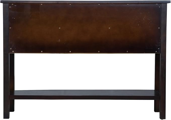 Solid Wood Farmhouse Console Table,Sofa Table with Storage Drawers and Shelves,Entryway Table for Entry Hallway Foyer Sofa Side Table,Fully Assembled(48" Espresso)-Ruum Studio Home