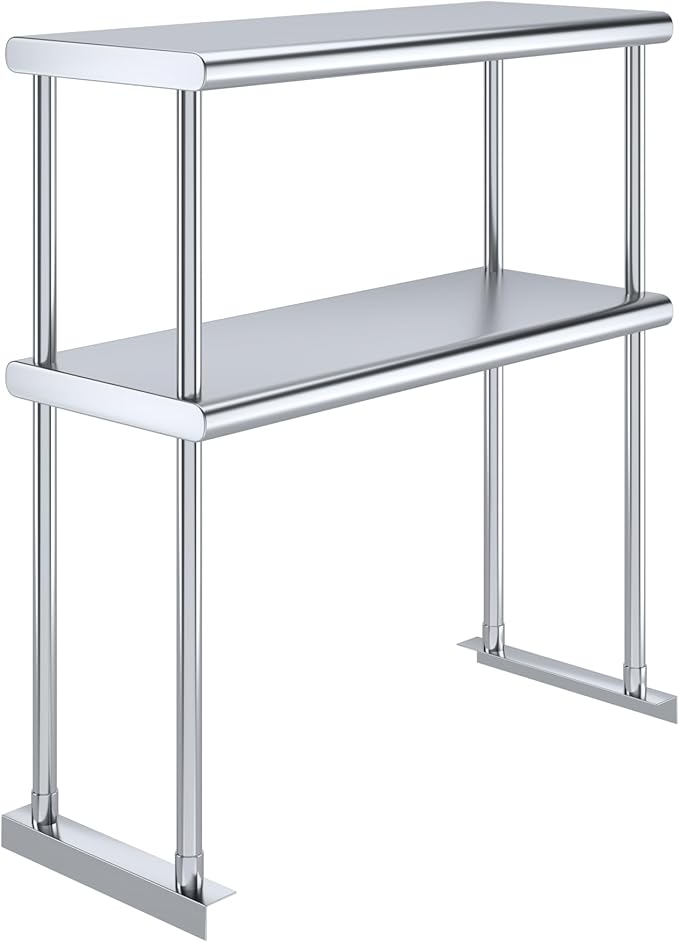 AmGood Double OverShelf Stainless Steel NSF - Many (30" Long x 12" Deep)-Ruum Studio Home