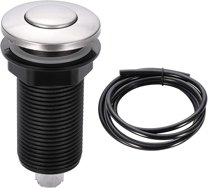 RQYEKDO Garbage Disposal Air Switch Kitchen Sink Top Long Stainless Steel Brushed Nickel Long 2.5" for Food and Waste Disposal On/Off Air Button Parts-Ruum Studio Home