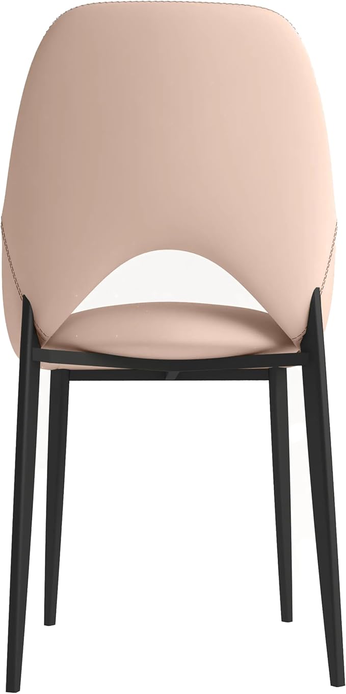 LeisureMod Amalfi Upholstered Fabric Dining Chair – Modern Side Chair with Iron Legs, Mid-Century Accent Chair for Dining Room or Kitchen-Ruum Studio Home