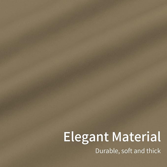 Easy-Going Blackout Curtains for Bedroom, Solid Thermal Insulated Grommet and Noise Reduction Window Drapes, Room Darkening Curtains for Living Room, 2 Panels(46x84 in, Tan)-Ruum Studio Home