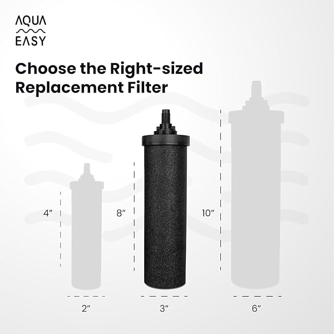AquaEasy BB9 Activated Carbon Water Filter Candle(4 Pcs) Replacement Gravity Water Filter Candle Compatible With Gravity Filter System-Ruum Studio Home