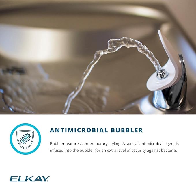 Elkay EZO8WS EZH2O Refrigerated Single Drinking Fountain with Bottle Filling Station and Hands Free Activation - Stainless Steel-Ruum Studio Home