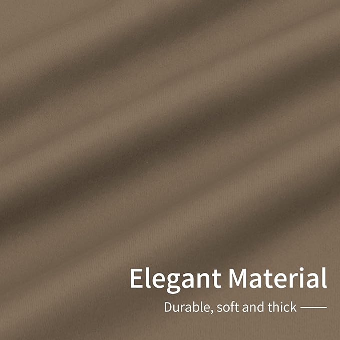 Easy-Going Blackout Curtains for Bedroom, Solid Thermal Insulated Grommet and Noise Reduction Window Drapes, Room Darkening Curtains for Living Room, 2 Panels (34x72 in, Camel)-Ruum Studio Home