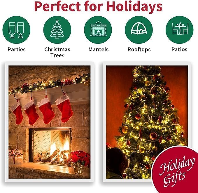 150 Count Warm White- String Lights - LED Christmas Lights, Mini led Lights for Indoor Outdoor Home Holiday Party Wedding Independence Day Decoration-Ruum Studio Home