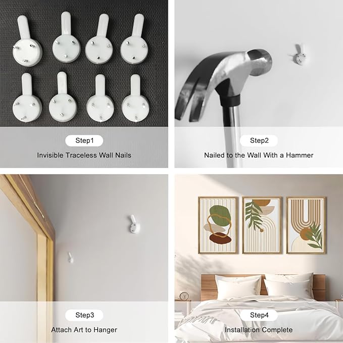 Large Sage Green Boho Wall Art Set Abstract Modern Geometric Wood Wall Decor Mid Century Neutral Artwork Bohemian Art Decor for Living Room Bedroom Office-16x24Inch x3-Ruum Studio Home