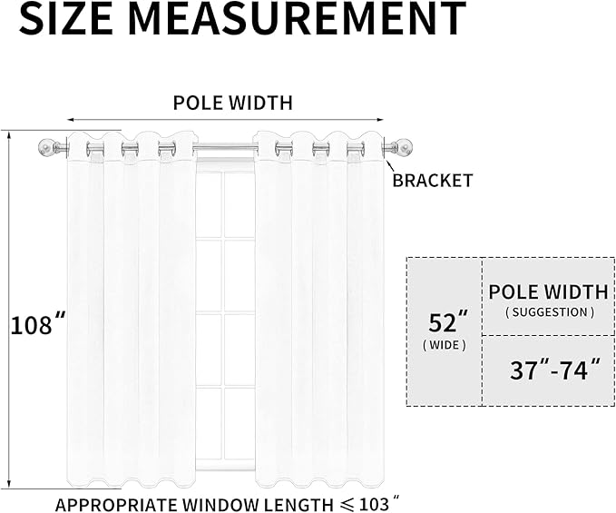 Easy-Going Blackout Curtains for Bedroom, Solid Thermal Insulated Grommet and Noise Reduction Window Drapes, Room Darkening Curtains for Living Room, 2 Panels(52x108 in, Greyish White)-Ruum Studio Home