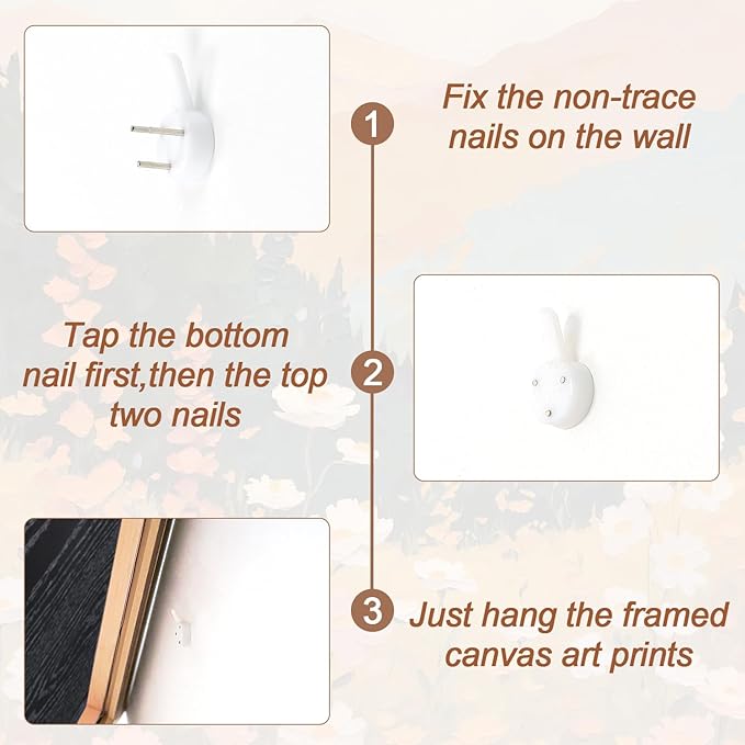 Aurlan Boho Mountain Sunset Landscape Framed Wall Art(16"x24"), 3PCS Large Wildflowers Meadow Canvas Artwork, Colorful Abstract Watercolor Nature Forest Scenery Decor for Home Office Bedroom-Ruum Studio Home