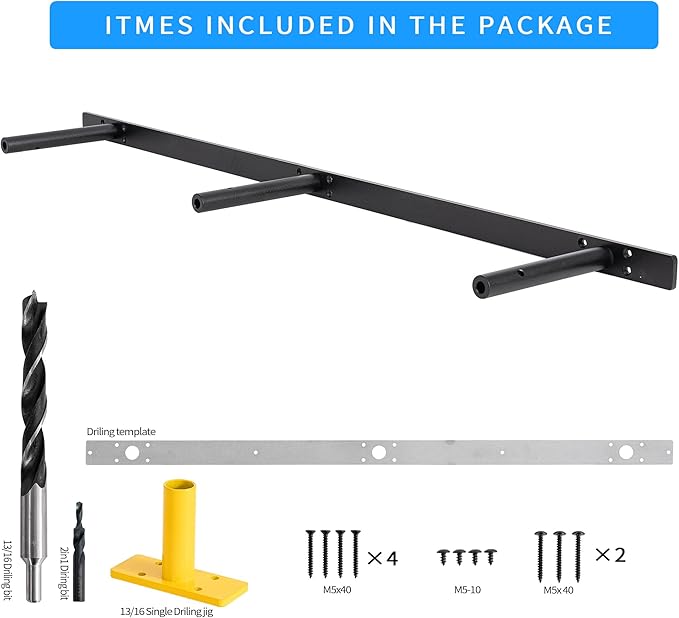 38'' Heavy-Duty Floating Shelf Bracket, Hidden Shelf Bracket for Fireplace Racks and Shelves, if Installed on Studs, max Load of 210 pounds, 38 inches (with Ease kit)-Ruum Studio Home