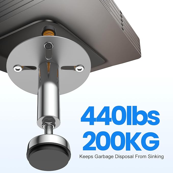 Garbage Disposal Support, Adjustable Spring Shock Absorber Bracket (5.91-7.87 inches), Holds Up tp 440lbs, Stainless Steel Noise Reduction Installation Kit-Ruum Studio Home