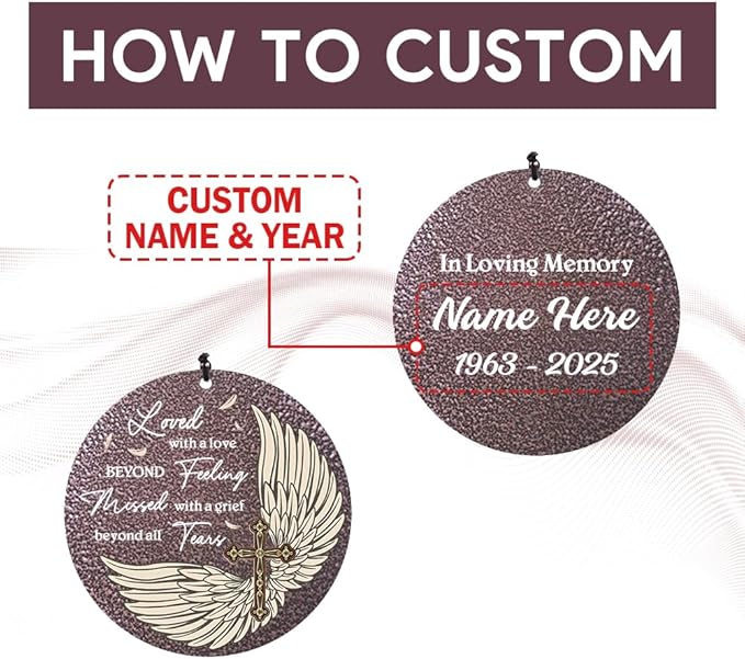 Personalized Sympathy Wind Chime, Wind Chimes for Loss of Loved Father/Mother/Lover, Commemorative Sympathy Bereavement Gifts for Condolences/Funeral-Ruum Studio Home