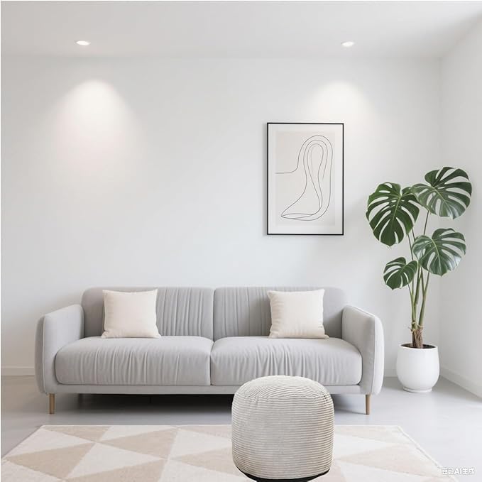 Round Stuffed Pouf Ottoman, Foot Stools Ottoman,Corduroy Poufs with Foam Chunk Filling, Furry and Fluffy Storage Ottomans, 20 X 15 Floor Poufs Foot Rest for Living Room-Ruum Studio Home