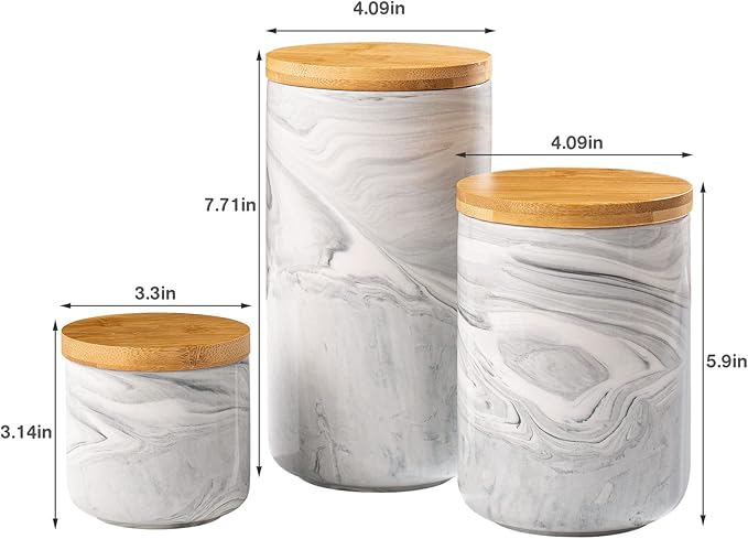 Yangbaga Coffee Canister with Airtight Lid, Ceramic Sugar Canisters Sets for the Kitchen, Food Storage Containers for Ground Coffee,Tea,Sugar,Spice-Ruum Studio Home