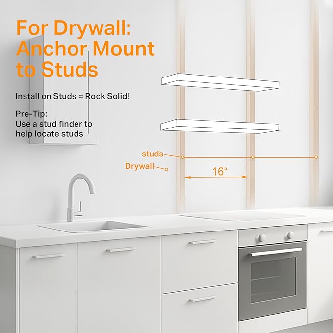 BAYKA Floating Shelves for Wall, 36 inches Long Wall Mounted Rustic Wood Shelves for Bathroom, Bedroom, Living Room, for Books/Storage/Decor with 30lbs Capacity๏ผBlack,Set of 3-Ruum Studio Home