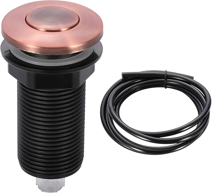 RQYEKDO Garbage Disposal Air Switch Kitchen Sink Top Long Stainless Steel Brushed Nickel Long 2.5" for Food and Waste Disposal On/Off Air Button Parts Copper…-Ruum Studio Home