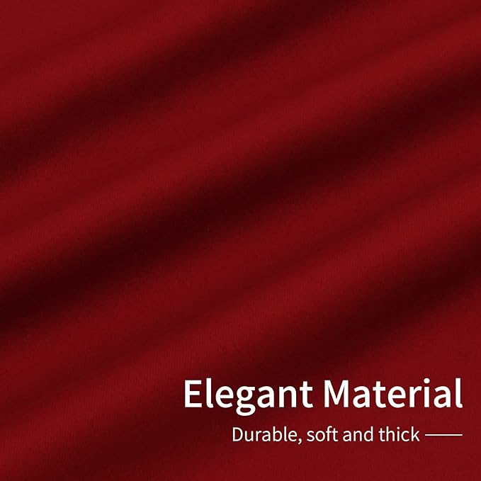 Easy-Going Blackout Curtains for Bedroom, Solid Thermal Insulated Grommet and Noise Reduction Window Drapes, Room Darkening Curtains for Living Room, 2 Panels (42x95 in, Christmas Red)-Ruum Studio Home