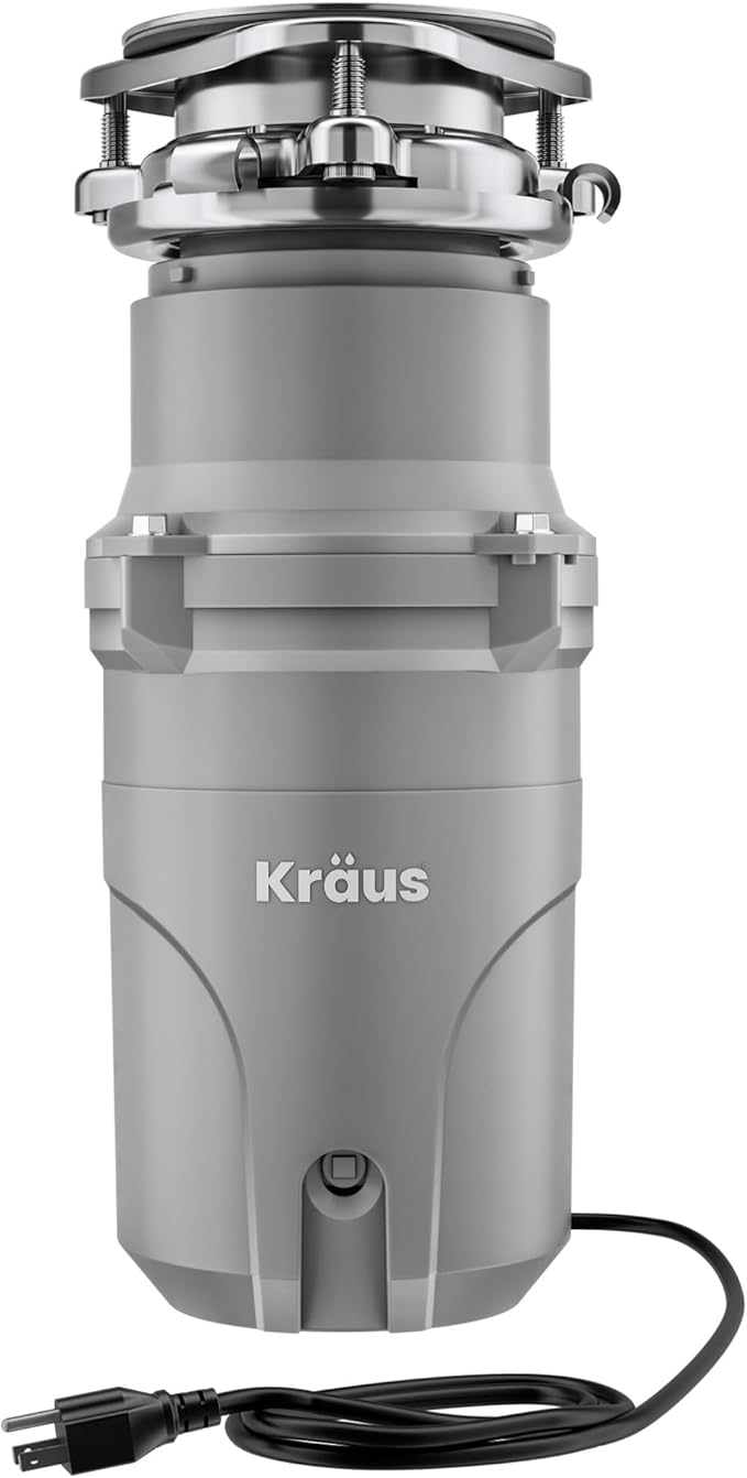KRAUS® WasteGuard™ High-Speed 1/2 HP Continuous Feed Ultra-Quiet Motor Garbage Disposal with Power Cord and Flange Included and Universal Mount-Ruum Studio Home