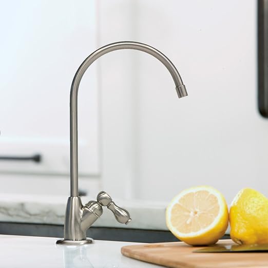 Aquasana Under Sink Water Filter System - Reduces PFAS, Lead, & Chlorine in Drinking Water - Under Counter Claryum Filtration for Kitchen - 3-Stage - Brushed Nickel Faucet - AQ-5300.55-Ruum Studio Home