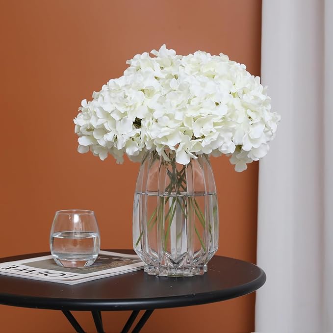 Tifuly Hydrangea Artificial Flowers with Stems 12pcs Fake Hydrangea Silk Flowers Faux Hydrangea Flowers Heads for Wedding Centerpiece Home Party Baby Shower Decor(Off White)-Ruum Studio Home