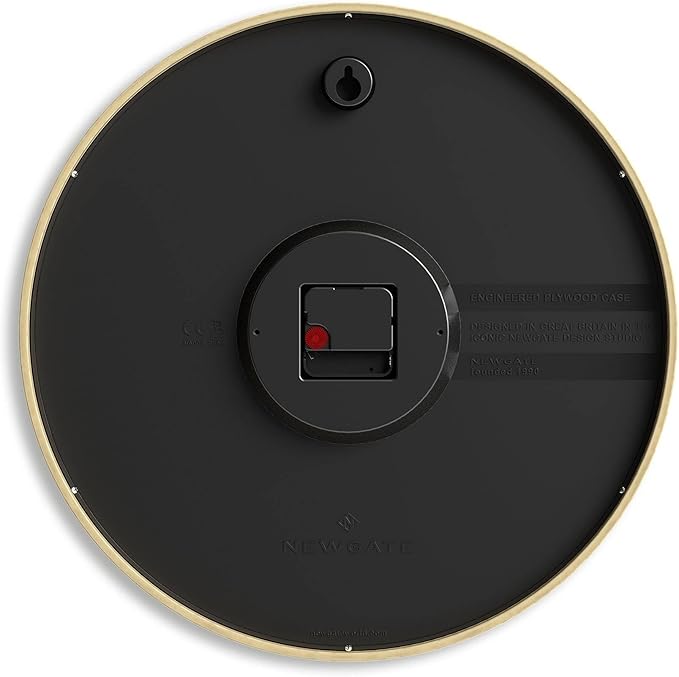 NEWGATE® Mr Clarke Wall Clock | Large Scandi Inspired Plywood Clock | 16 inch | Pale Wood case with Designer dot dial | Modern Minimalist Design for Kitchen, Living Room or Office