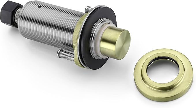 SinkTop Air Switch Kit with Brass Gold Long Button (Full Brass) for Garbage Disposal,without cabel-Ruum Studio Home