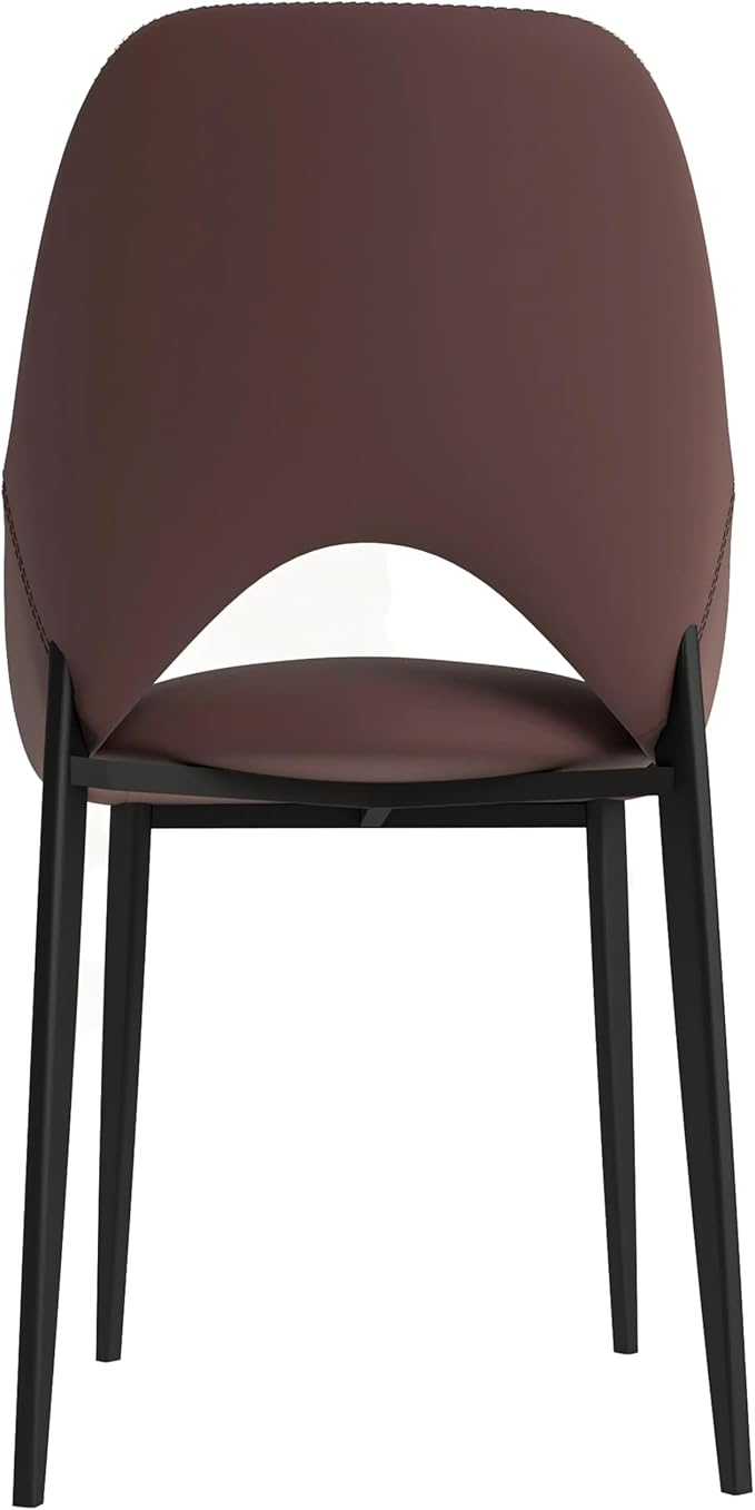 LeisureMod Amalfi Upholstered Fabric Dining Chair – Modern Side Chair with Iron Legs, Mid-Century Accent Chair for Dining Room or Kitchen-Ruum Studio Home