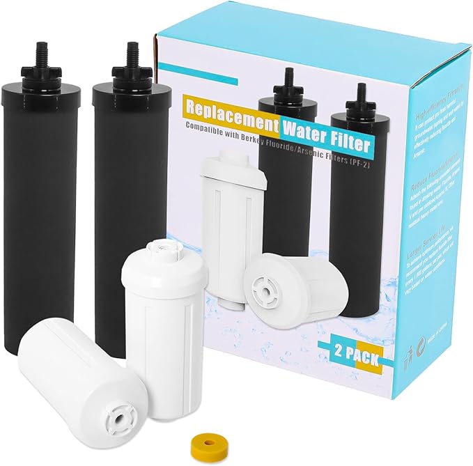 Water Filter Replacement Compatible with Berkeyy Black Filters & PF 2 Fluoride Filters Gravity Water Filter System by NSF/ANSI 42 Certified, 2 Packs Combo water filtration replacement-Ruum Studio Home