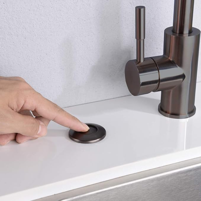 Garbage Disposal SinkTop Air Switch Kit with Long Button,Brass Made Cover,Oil Rubbed Bronze-Ruum Studio Home