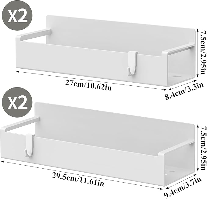4 Pack Magnetic Spice Rack Organizer for Refrigerator and Oven, White Fridge Organizers and Storage for Kitchen-Ruum Studio Home