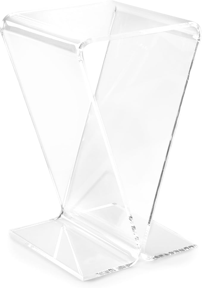 Clarte Acrylic V-Shaped End Table | Side Table for Living Room or Nighstand for Bedrooms | Premium Durable Glass-Like Design-Ruum Studio Home