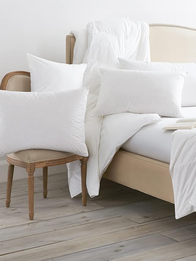 BOLL & BRANCH Down Chamber Pillow – Luxury 100% Organic Cotton Shell – Cleaner Cruelty Free US Down Bedding – Premium Comfort and Superior Head Support– Medium, Standard