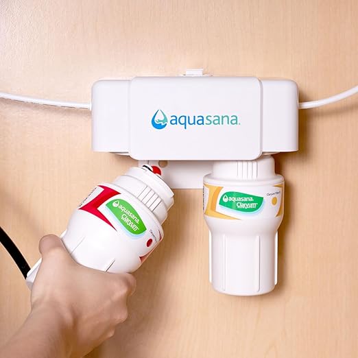 Aquasana Replacement Filter Cartridges for 2-Stage Under Sink Water Filtration System - Filters 99% Of Chlorine - 2 Count - AQ-5200R, Red and Yellow-Ruum Studio Home