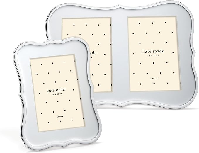 Kate Spade New York Crown Point Double 5" X 7" Frame, 2.60 LB, Silver-Ruum Studio Home