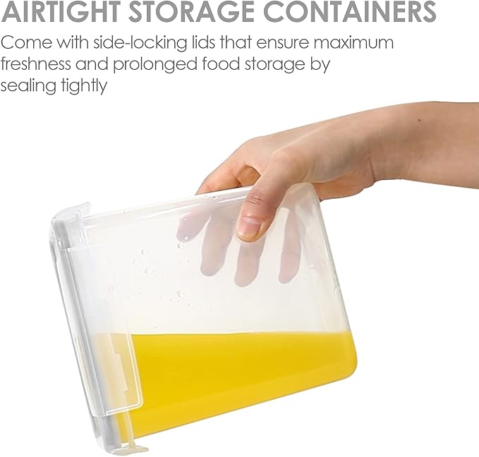 Vtopmart Airtight Food Storage Containers with Lids, 24 pcs Plastic Kitchen and Pantry Organization Canisters for Cereal, Dry Food, Flour and Sugar, BPA Free, Includes 24 Labels,Gray-Ruum Studio Home