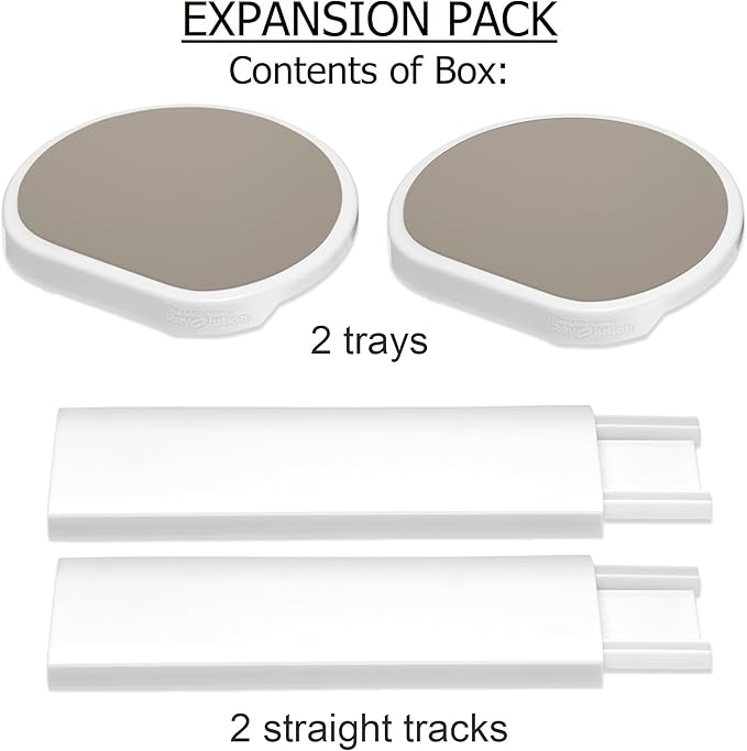 Expansion Pack - Greige - 2 Straight Tracks and 2 Trays. Does not Work Without the Lazy Susan Revolution Full Set (Sold Separately).-Ruum Studio Home