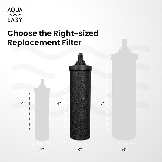 AquaEasy BB9 Activated Carbon Water Filter Candle(2 Pcs) Replacement Gravity Water Filter Candle Compatible With Gravity Filter System-Ruum Studio Home