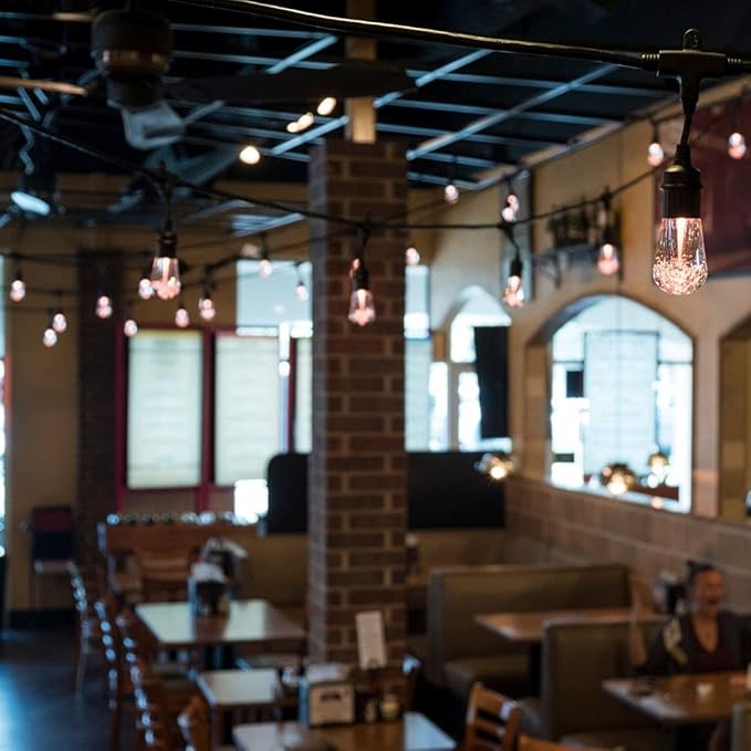 Enbrighten LED Outdoor String Lights 24ft Soft Warm White Patio Lights with Ultra-Durable Shatterproof and Waterproof Acrylic Bulbs for Balcony, Backyard, Porch, Gazebo, Deck, Party and Market, 35629-Ruum Studio Home